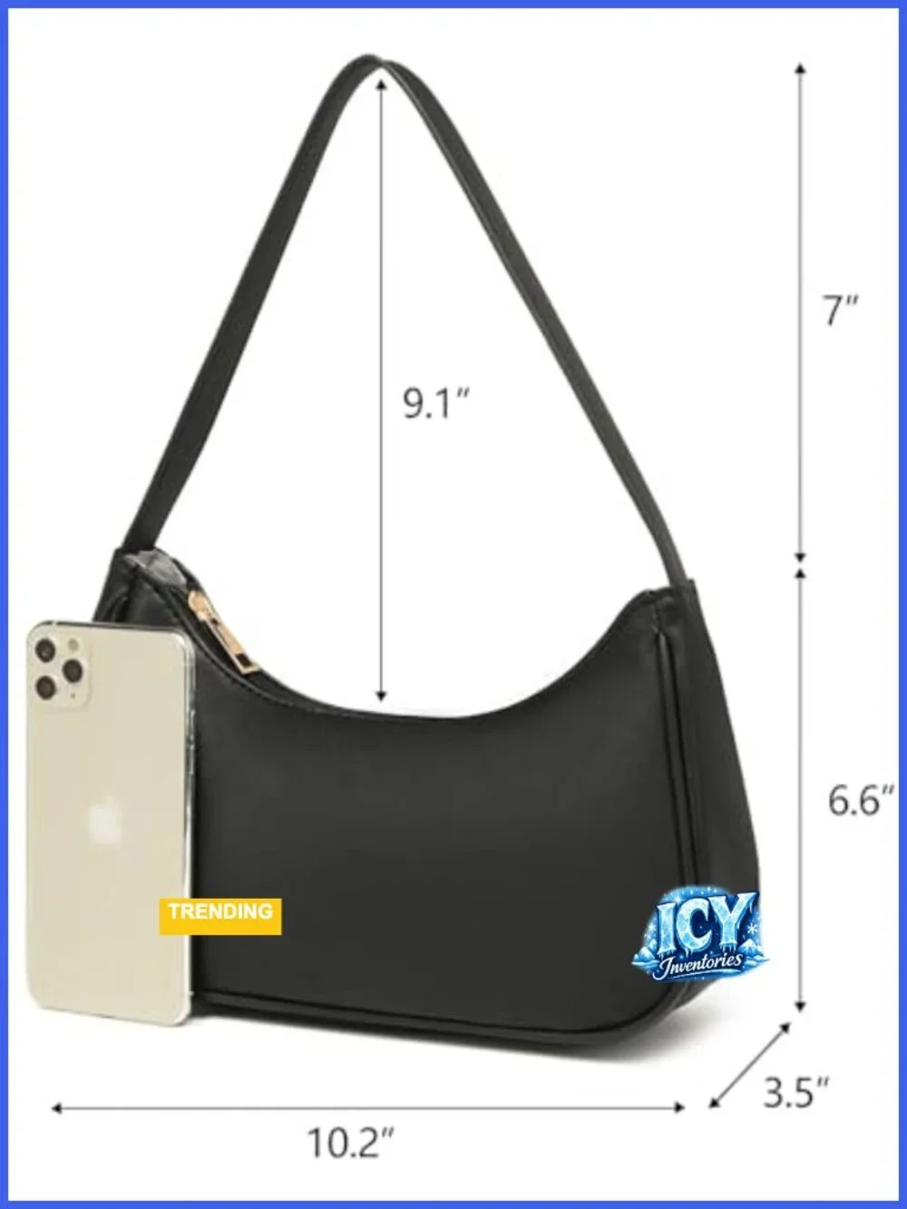 Vegan Leather Hobo Sling Tote Handbag Retro Clutch Purse Zipper Closure